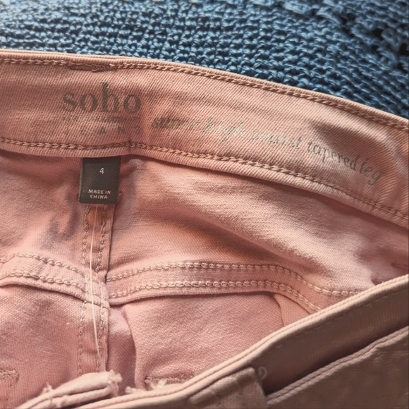 🌸Soho NY and Co. "Super High Waist Tapered Leg" Pink Jeans - Picture 12 of 12